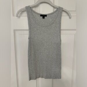 J. Crew Grey Ribbed Cutaway Tank Size Small